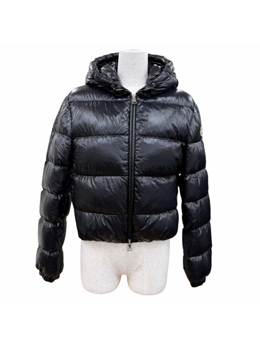 Moncler Bayard Logo Patch Hooded Zip Up Jacket Black Garment Included 0